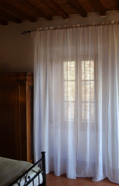 Ostuni White Linen Curtains