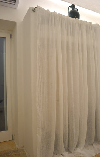 Ostuni White Linen Curtains
