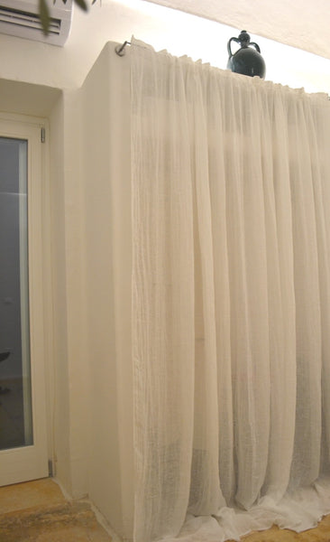 Ostuni White Linen Curtains