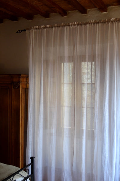 Ostuni White Linen Curtains