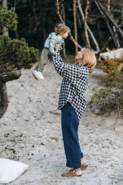 Checkered Linen Shirt for Girls & Boys ( more colours available )