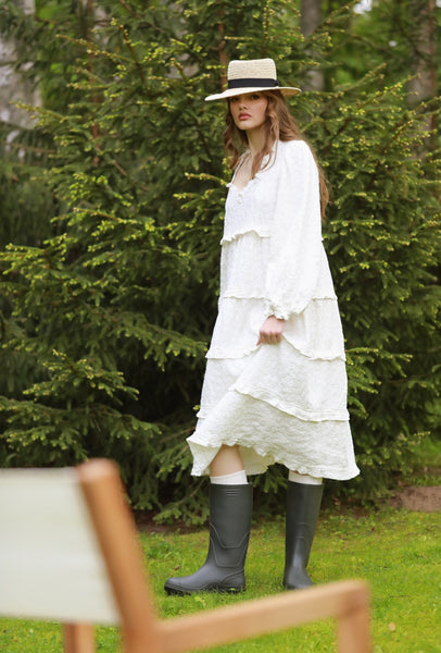 Loulou Off White Embroidered Maxi Dress LIMITED EDITION