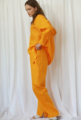 Majorca Linen Bright Yellow Trousers & Shirt