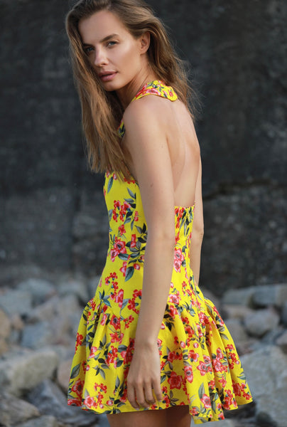 Sun Tease Floral Linen Dress- LIMITED EDITION