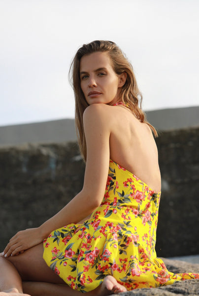 Sun Tease Floral Linen Dress- LIMITED EDITION