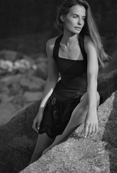 Sun Tease Black Linen Dress - LIMITED EDITION