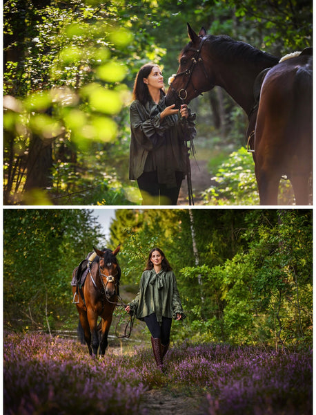 linen blouse with oversized bow and voluminous sleeves – ethically made Lithuanian linen top by Good Taste Citizen.
