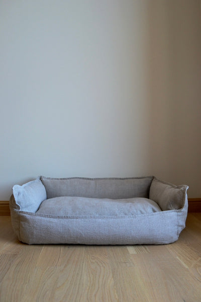 Natūrali pilka tvari / ekologiška minkšta lininė šunų lova