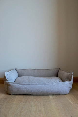 Natūrali pilka tvari / ekologiška minkšta lininė šunų lova