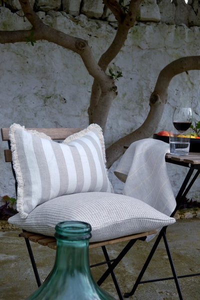 Ostuni Nude Linen Waffle Pillow Cover