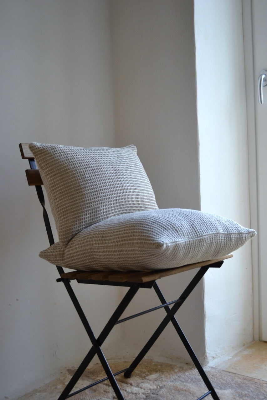 Ostuni Nude Linen Waffle Pillow Cover