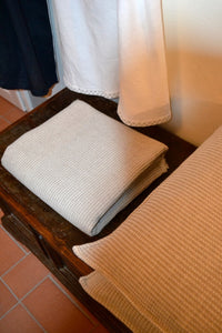 Ostuni Nude Linen Waffle Blanket