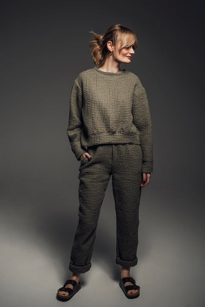 Paloma Khaki Waffle Lounge Trousers
