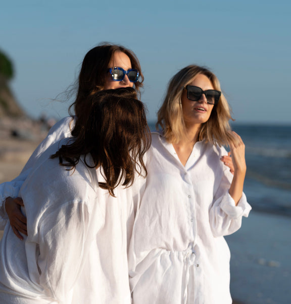 Ines White Linen Shirt and Shorts Set