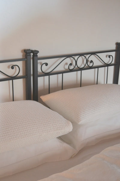 Ostuni White Linen Waffle Pillow Cases ( set of 2 )