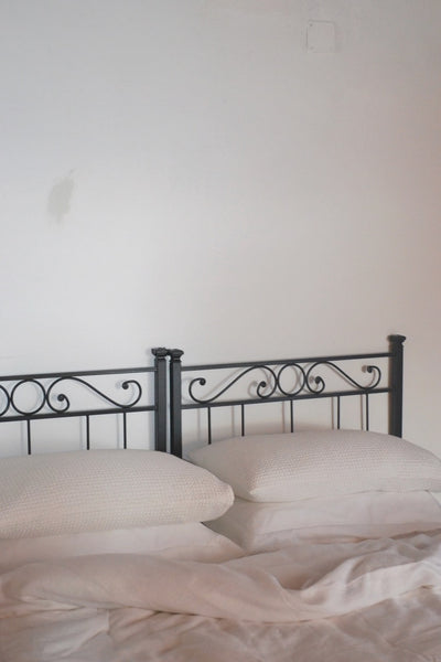 Ostuni White Linen Waffle Pillow Cases ( set of 2 )