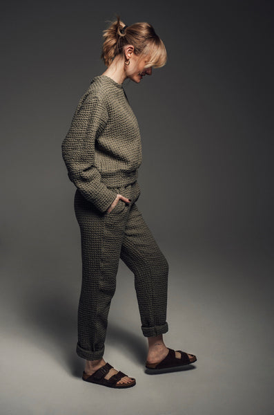 Paloma Khaki Waffle Lounge Trousers