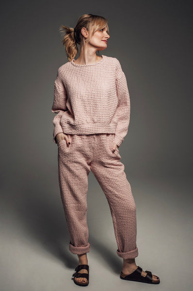 Paloma Pink Waffle Lounge Trousers