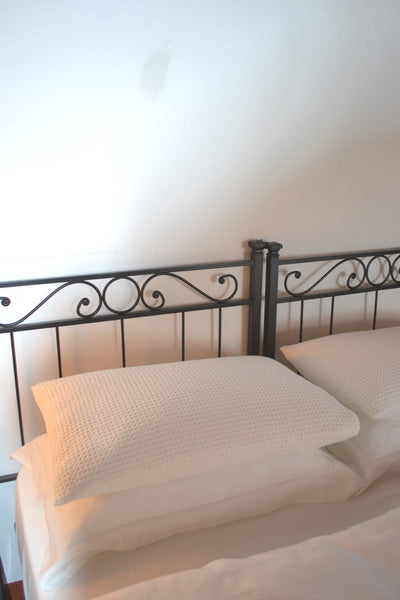 Ostuni White Linen Waffle Pillow Cases ( set of 2 )