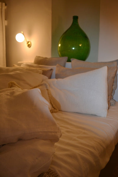 Ostuni White Linen Bed Sheets and Duvet Covers