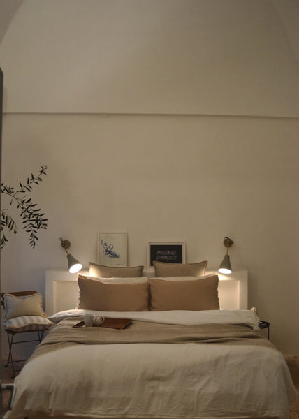 Ostuni smėlio spalvos lininiai pagalvių užvalkalai ( 2 komplektas )