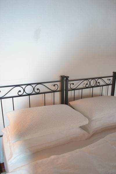 Ostuni White Linen Waffle Pillow Cases ( set of 2 )