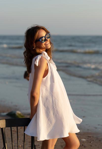 Love Linen Mini Dress with Adjustable Straps