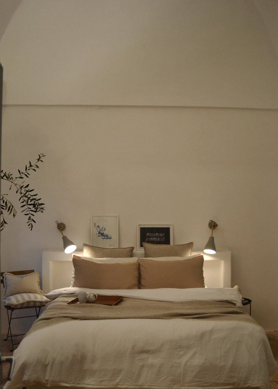 Ostuni White Linen Bed Sheets and Duvet Covers